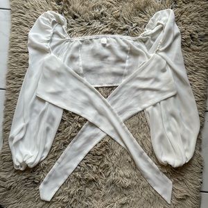 White Cropped Long Sleeve